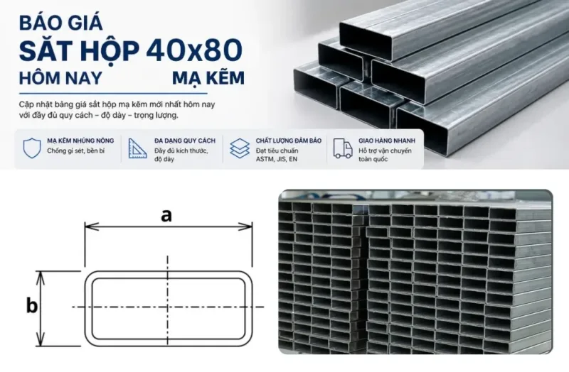 Giá Sắt Hộp Mạ Kẽm 40x80 Hôm Nay 2026