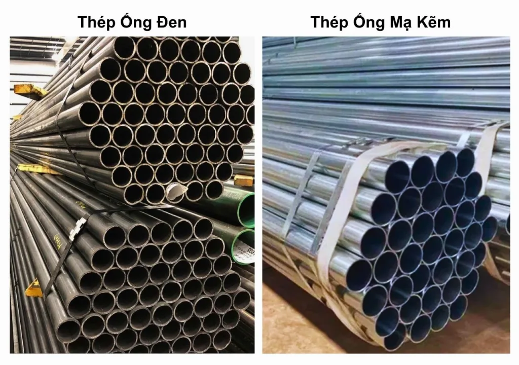 Sắt ống tròn mạ kẽm và đen