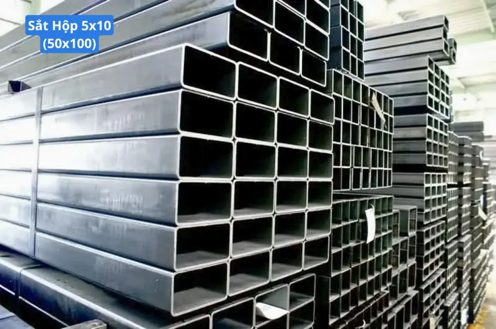 Thép hộp 5x10 (50x100mm) với đa dạng độ dày, đáp ứng mọi yêu cầu kỹ thuật.