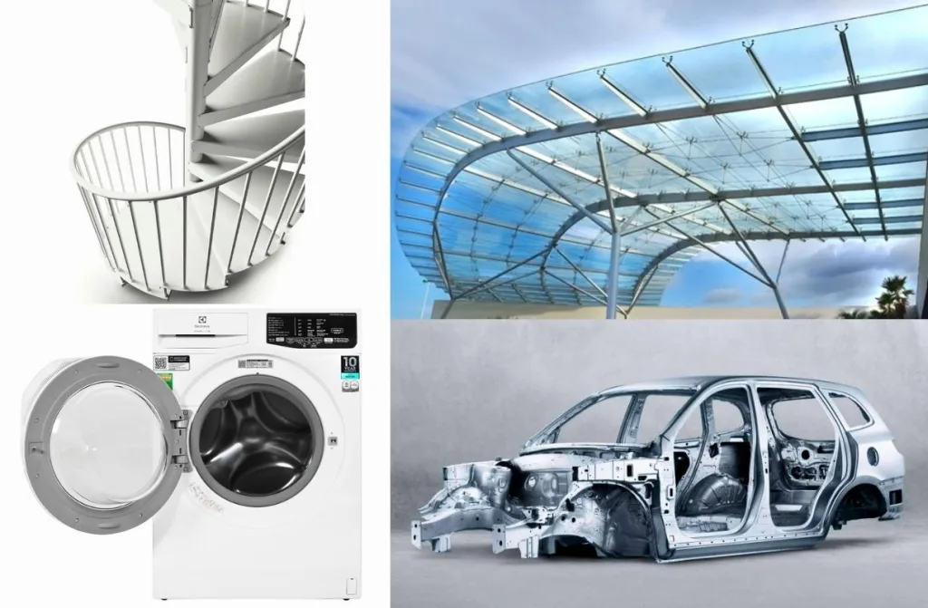 Thép cán nguội góp mặt trong nhiều sản phẩm từ đồ gia dụng đến các chi tiết công nghiệp.