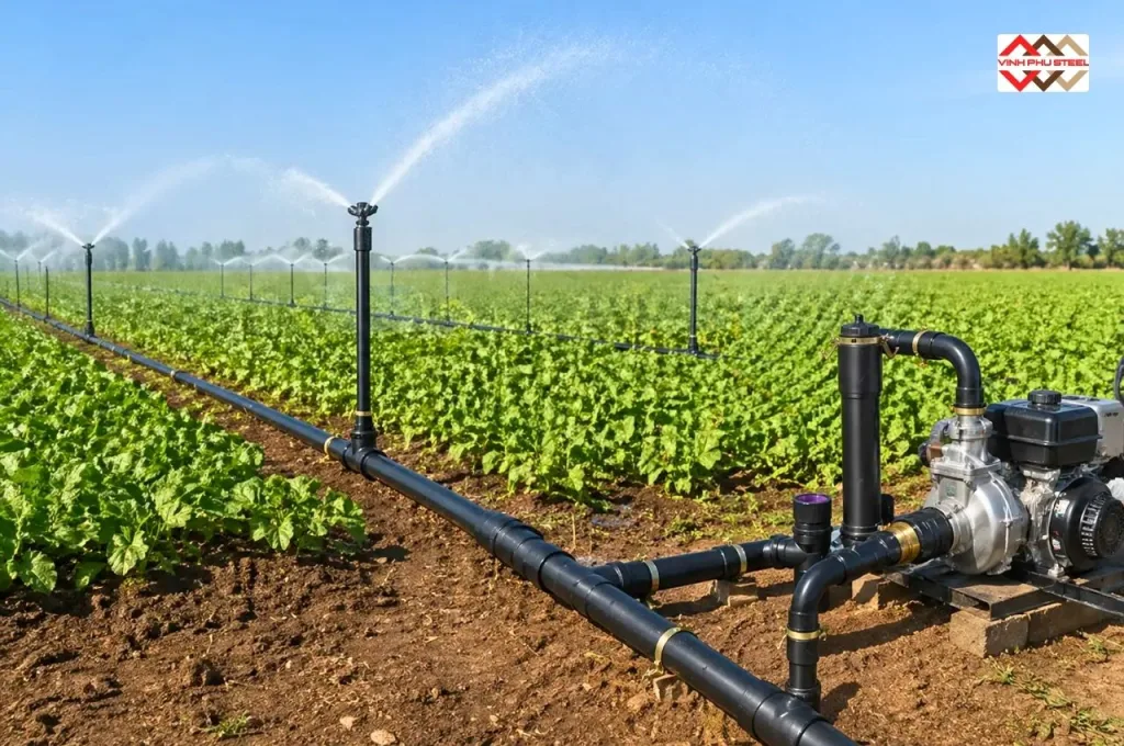 Măng sông HDPE được ứng dụng trong hệ thống tưới tiêu