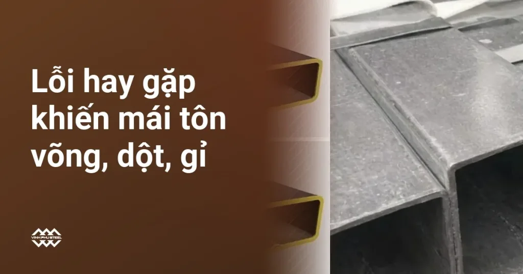Kiểm tra độ dày thành ống thép hộp bằng pan me, so sánh mặt cắt ống đạt và ống có dị vật