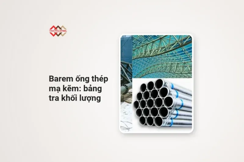 Bó ống thép mạ kẽm xếp chồng cạnh khung giàn thép, tiêu đề barem ống thép mạ kẽm