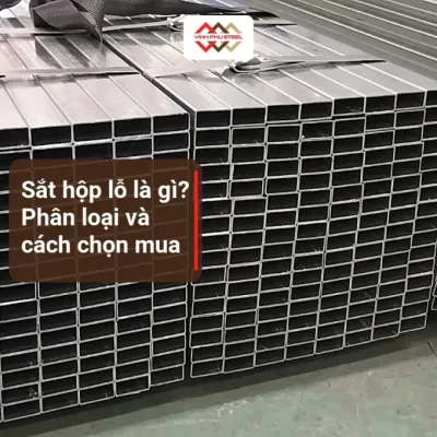C&aacute;c b&oacute; th&eacute;p hộp chữ nhật mạ kẽm xếp trong kho, th&eacute;p hộp nền của sắt hộp lỗ
