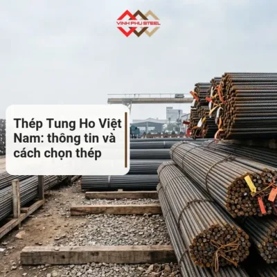 B&atilde;i chứa th&eacute;p thanh vằn b&oacute; gọn xếp chồng ngo&agrave;i trời, minh hoạ b&agrave;i về C&ocirc;ng ty TNHH Th&eacute;p Tung Ho Việt Nam